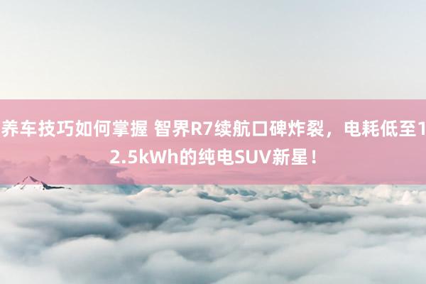 养车技巧如何掌握 智界R7续航口碑炸裂，电耗低至12.5kWh的纯电SUV新星！