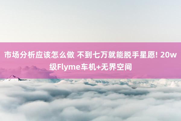 市场分析应该怎么做 不到七万就能脱手星愿! 20w级Flyme车机+无界空间