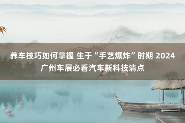 养车技巧如何掌握 生于“手艺爆炸”时期 2024广州车展必看汽车新科技清点