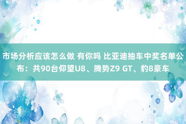 市场分析应该怎么做 有你吗 比亚迪抽车中奖名单公布：共90台仰望U8、腾势Z9 GT、豹8豪车