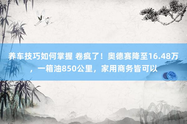 养车技巧如何掌握 卷疯了！奥德赛降至16.48万，一箱油850公里，家用商务皆可以