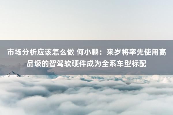 市场分析应该怎么做 何小鹏：来岁将率先使用高品级的智驾软硬件成为全系车型标配