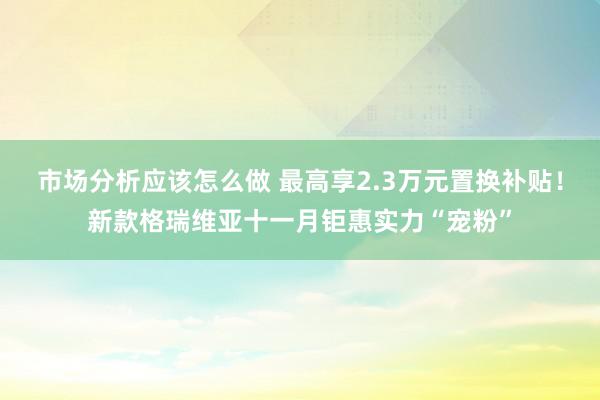 市场分析应该怎么做 最高享2.3万元置换补贴！新款格瑞维亚十一月钜惠实力“宠粉”