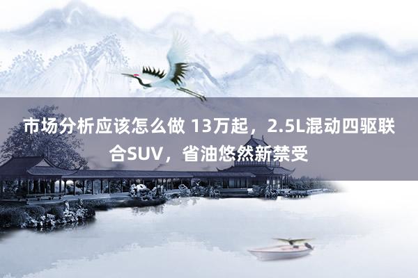 市场分析应该怎么做 13万起，2.5L混动四驱联合SUV，省油悠然新禁受