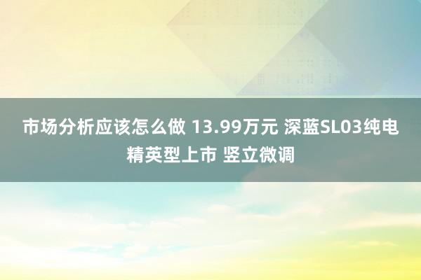 市场分析应该怎么做 13.99万元 深蓝SL03纯电精英型上市 竖立微调