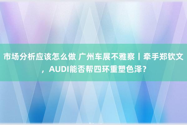 市场分析应该怎么做 广州车展不雅察丨牵手郑钦文，AUDI能否帮四环重塑色泽？