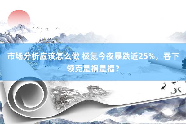 市场分析应该怎么做 极氪今夜暴跌近25%，吞下领克是祸是福？