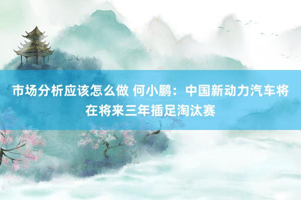 市场分析应该怎么做 何小鹏：中国新动力汽车将在将来三年插足淘汰赛