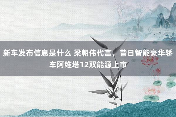 新车发布信息是什么 梁朝伟代言，昔日智能豪华轿车阿维塔12双能源上市