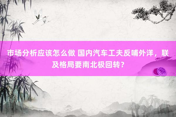 市场分析应该怎么做 国内汽车工夫反哺外洋，联及格局要南北极回转？