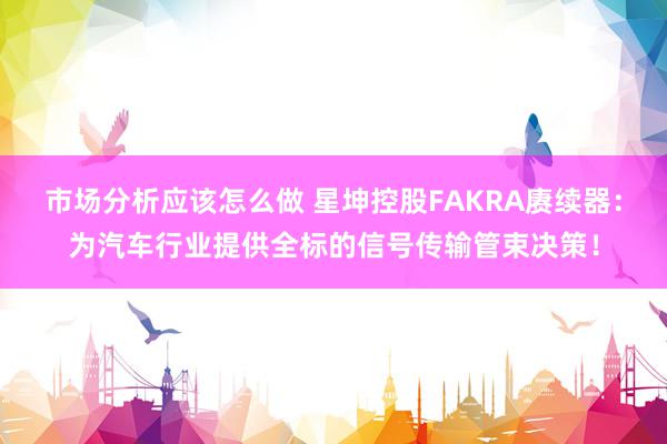 市场分析应该怎么做 星坤控股FAKRA赓续器：为汽车行业提供全标的信号传输管束决策！