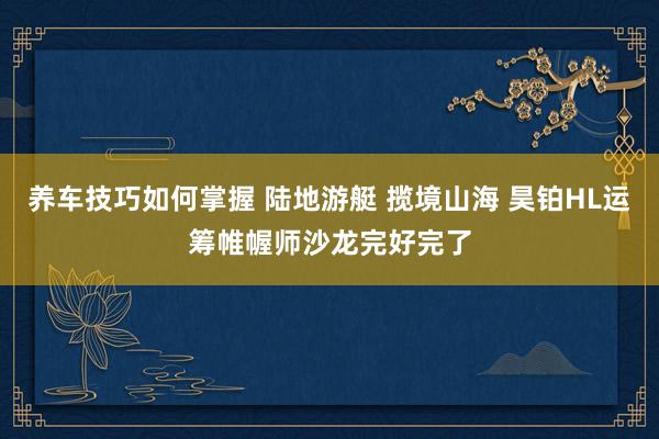 养车技巧如何掌握 陆地游艇 揽境山海 昊铂HL运筹帷幄师沙龙完好完了