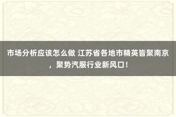 市场分析应该怎么做 江苏省各地市精英皆聚南京，聚势汽服行业新风口！