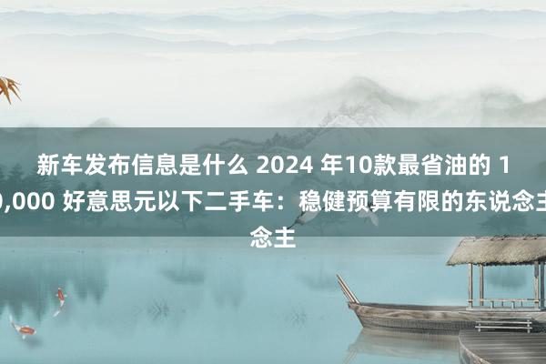 新车发布信息是什么 2024 年10款最省油的 10,000 好意思元以下二手车：稳健预算有限的东说念主