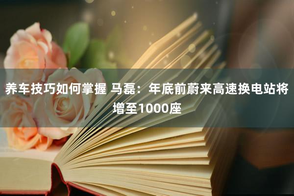 养车技巧如何掌握 马磊：年底前蔚来高速换电站将增至1000座