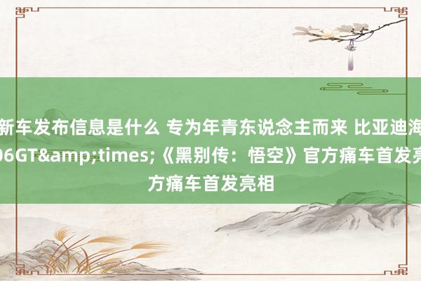 新车发布信息是什么 专为年青东说念主而来 比亚迪海豹06GT&times;《黑别传：悟空》官方痛车首发亮相