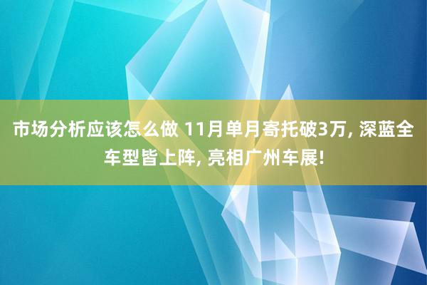 市场分析应该怎么做 11月单月寄托破3万, 深蓝全车型皆上阵, 亮相广州车展!