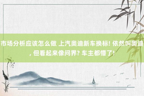 市场分析应该怎么做 上汽奥迪新车换标! 依然叫奥迪, 但看起来像问界? 车主都懵了!