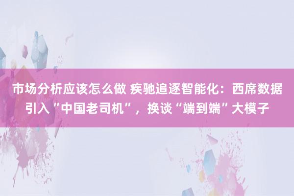 市场分析应该怎么做 疾驰追逐智能化：西席数据引入“中国老司机”，换谈“端到端”大模子