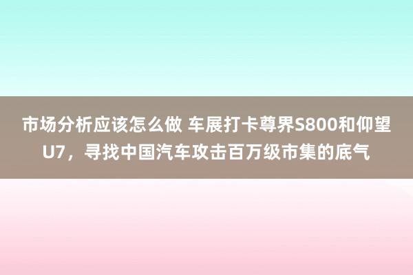 市场分析应该怎么做 车展打卡尊界S800和仰望U7，寻找中国汽车攻击百万级市集的底气