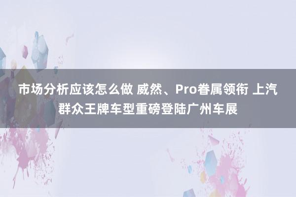 市场分析应该怎么做 威然、Pro眷属领衔 上汽群众王牌车型重磅登陆广州车展