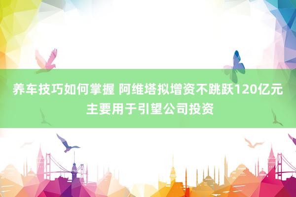 养车技巧如何掌握 阿维塔拟增资不跳跃120亿元 主要用于引望公司投资