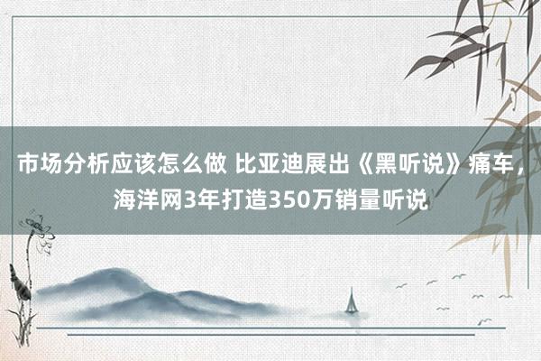 市场分析应该怎么做 比亚迪展出《黑听说》痛车，海洋网3年打造350万销量听说