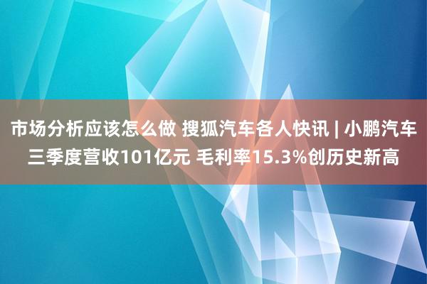 市场分析应该怎么做 搜狐汽车各人快讯 | 小鹏汽车三季度营收101亿元 毛利率15.3%创历史新高