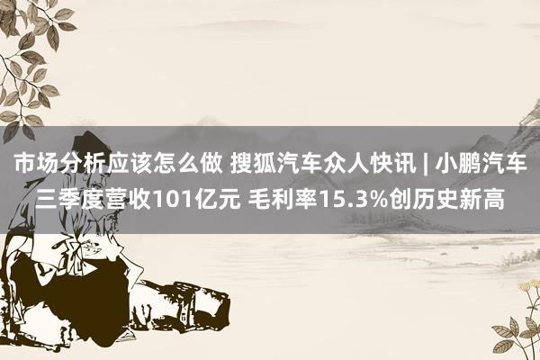 市场分析应该怎么做 搜狐汽车众人快讯 | 小鹏汽车三季度营收101亿元 毛利率15.3%创历史新高