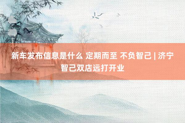 新车发布信息是什么 定期而至 不负智己 | 济宁智己双店远打开业